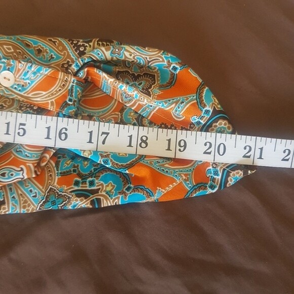 Akoz Womens Blouse Boho Bohemian Long Rolled Up Button Sleeve Size Large Retro - Picture 11 of 12